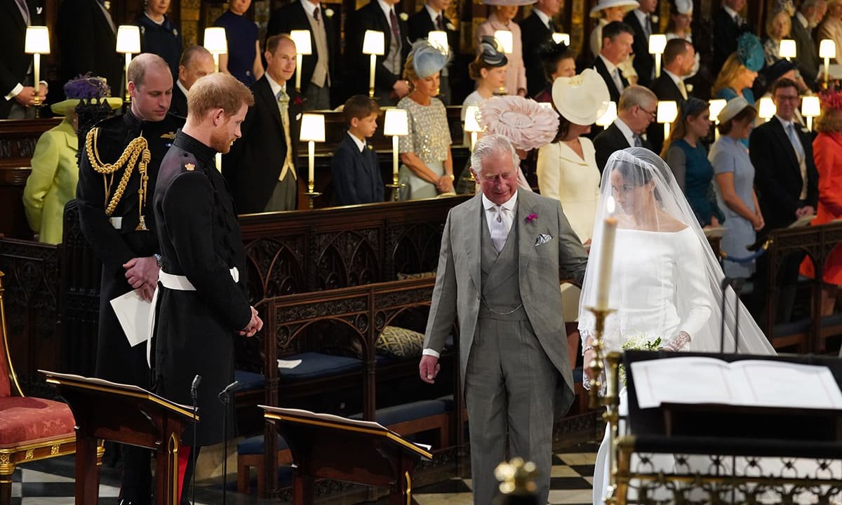 Prince Harry's private words to King Charles at wedding to Meghan Markle – watch