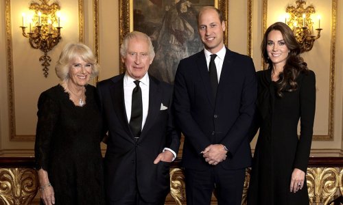 King Charles poses with Queen Consort, Prince William and Princess Kate in stunning photo