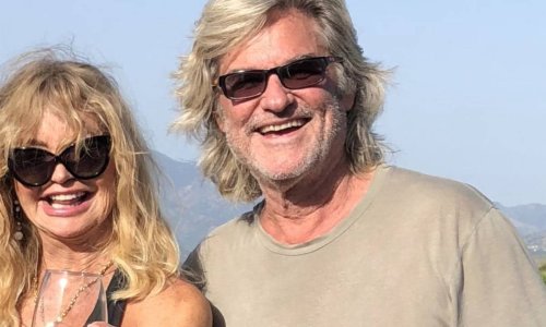 Goldie Hawn looks stylish in flirty mini dress in loved-up vacation photos with Kurt Russell
