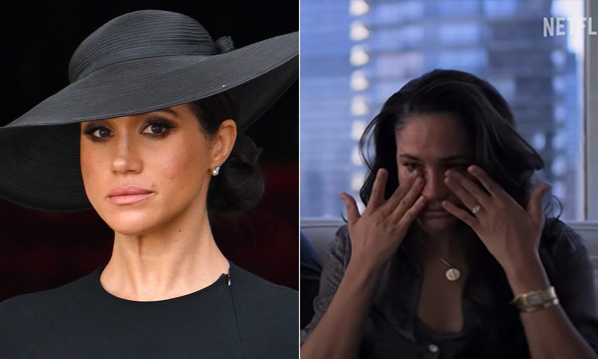 Meghan Markle wipes away tears as she says royal family didn't protect her in explosive new trailer