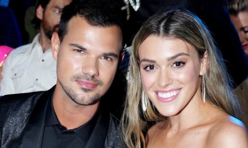 Why Taylor Lautner s Bride Tay s Ethereal Thigh split Wedding Dress Was Extra Heartfelt Flipboard