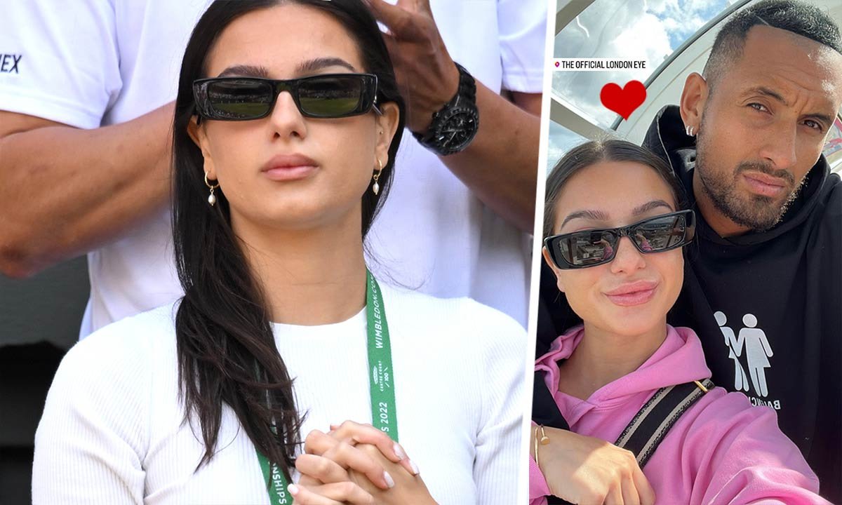 Nick Kyrgios's girlfriend Costeen Hatzi hides her nerves behind Gucci sunglasses at Wimbledon
