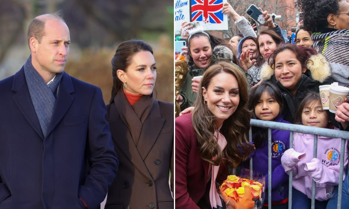 Prince William and Kate Middleton joke about being 'better in cold weather' on day two of Boston tour