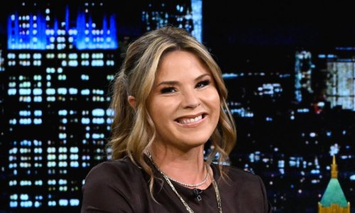 Jenna Bush Hager wears figure-hugging dress and strappy heels for late night television appearance