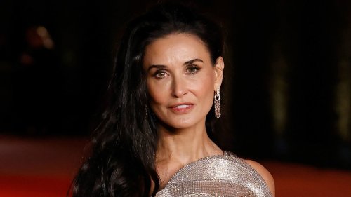 Demi Moore stuns in slick power suit with waist-length hair