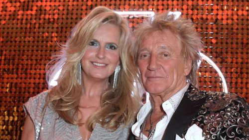 Penny Lancaster exudes elegance in vampy thigh-split dress for date night with Rod Stewart