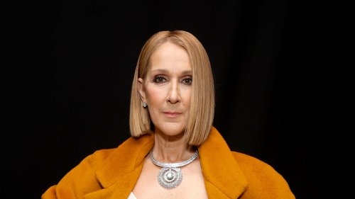 Celine Dion shows off never ending legs in leather mini skirt