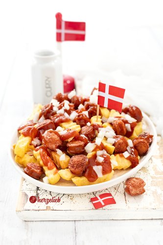 Pølsemix Rezept - dänischer Snack mit Wurst und Pommes