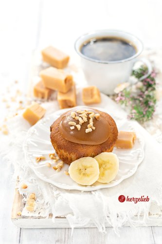 Bananenmuffins Rezept mit Karamell - super lecker & einfach