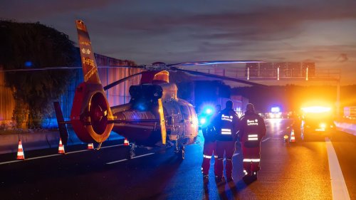 Rettungshubschrauber auf A3 angefahren: "Christoph Mittelhessen" selbst in Unfall verwickelt