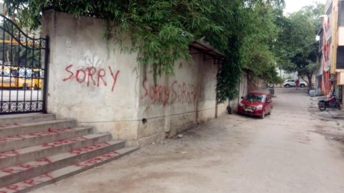 Grafitti spotted on B’luru school premises, police probe on