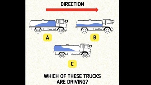 Only the sharpest minds can tell which truck is moving in this tricky brain teaser