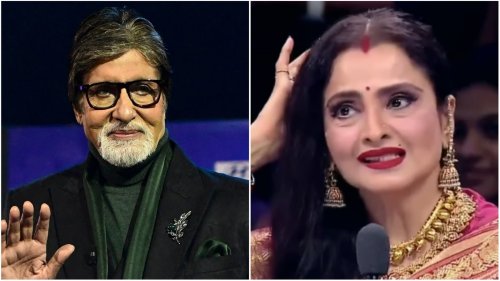 When Rekha recited Amitabh Bachchan's 'abhaar abhinandan' KBC intro on ...