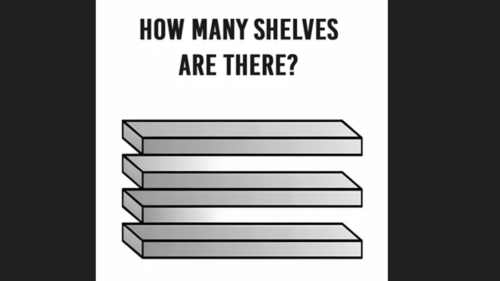 Can you count exact number of shelves in this image? This optical illusion will test your observation skills