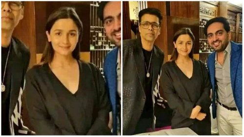 Alia Bhatt glows without makeup as she poses in black with Karan Johar during London outing. See pic