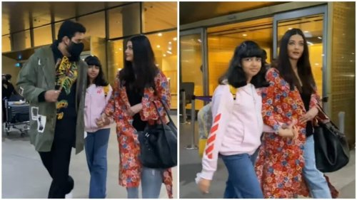 Aishwarya Rai holds Aaradhya’s hands as they return from Cannes with Abhishek Bachchan; fans say ‘beautiful family'