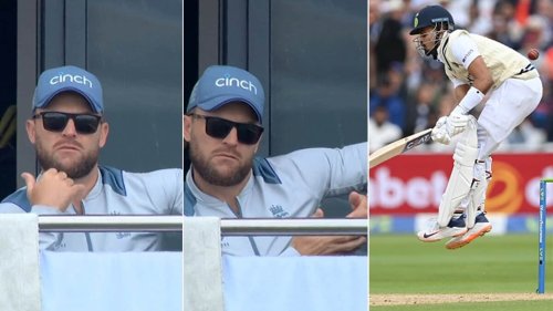 Watch: Brendon McCullum's hand gestures from balcony plots Shreyas Iyer's short-ball dismissal in India vs England Test
