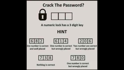 Brain Teaser: Can you crack the 3-digit code to this lock without using a pen and paper?