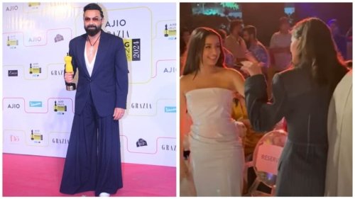 Bobby Deol slays in quirky look, Ananya Pandey hugs Shraddha Kapoor at Grazia fashion awards. See pics, winners list
