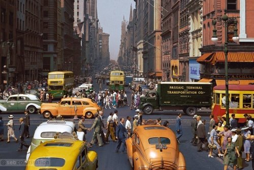 A journey through time: Colorized photos of the US in the 1940s