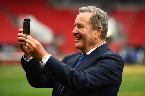 Jeff Stelling isn’t having what he’s hearing from Leeds United’s Connor Roberts