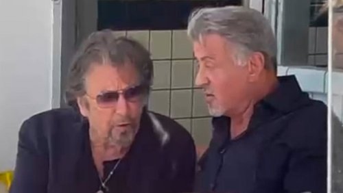 Al Pacino, 82, & Sylvester Stallone, 75, Have A Casual Pizza Lunch In Beverly Hills: Photos