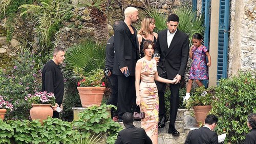 Kendall Jenner Wears Long Floral Dress With BF Devin Booker At Travis & Kourtney’s Wedding