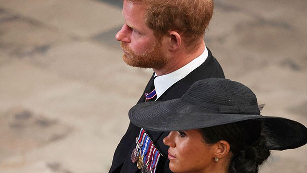 Emotional Prince Harry & Meghan Markle Walk Behind Queen Elizabeth II’s Coffin During Her Funeral