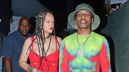 Rihanna Sizzles In Red Cutout Mini Dress With A$AP Rocky At Reggae Show In Barbados: Photos