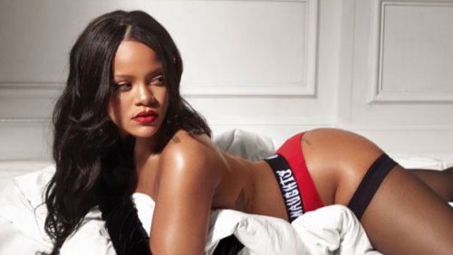 Rihanna Models Lace-Up Red Bodysuit With Plunge From Savage X Fenty’s Lingerie Line — Photos