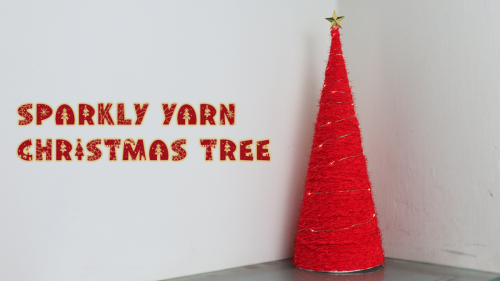 5-Minute Sparkly Yarn Christmas Tree for Festive Decoration Ideas