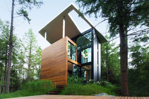 A Sculptor's Home With Roots In The Forest That Surrounds It
