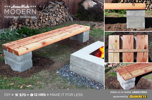 HomeMade Modern EP57 Outdoor Concrete Bench