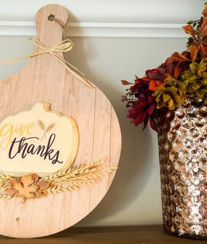 DIY Pumpkin Sign With Faux Wheat | Dollar Tree Fall Craft