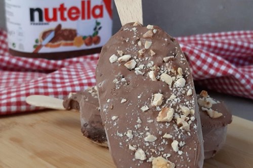 Nutella Eis am Stiel selber machen - Nutella popsicle