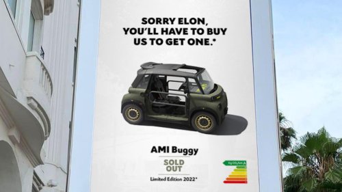 My Ami Buggy-Kampagne: Mit diesen witzigen Slogans sticheln Buzzman und Citroën gegen Elon Musk