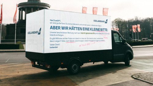 Statement gegen KI: Warum Icelandair mit Plakaten gegen ChatGPT wirbt - HORIZONT