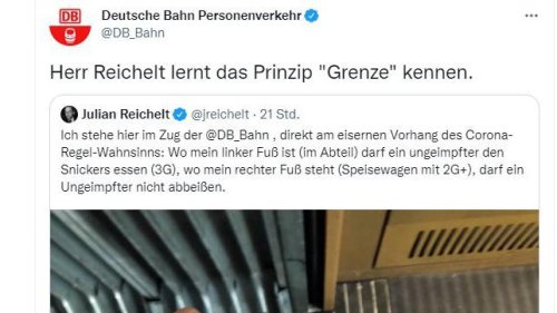 "Regel-Wahnsinn": So trocken kontert die Bahn Julian Reichelts Corona-Tweet