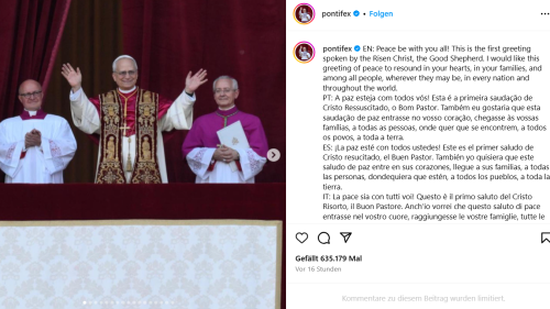 Bereits Millionen Follower: Papst Leo XIV. ist jetzt offiziell auf X und Instagram - HORIZONT