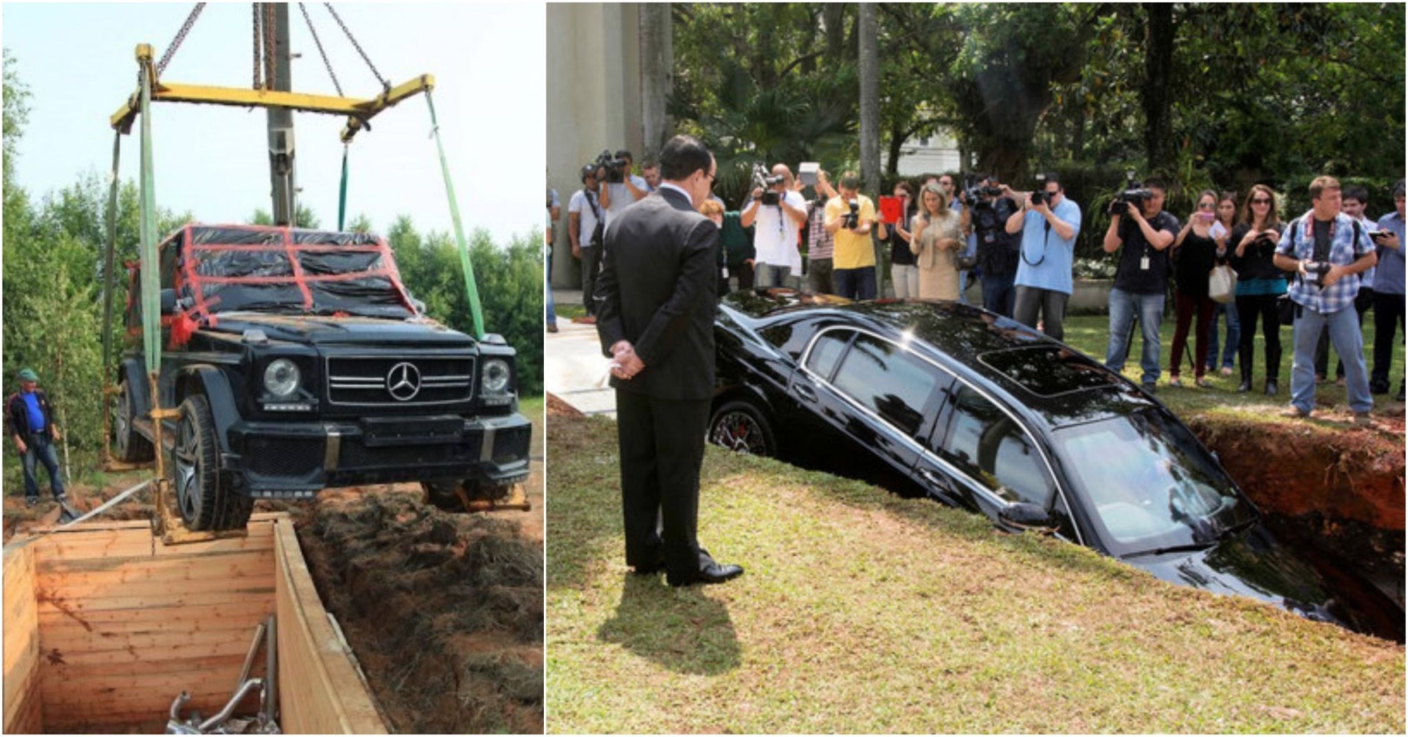 15 Photos Of Cars People Actually Tried To Bury