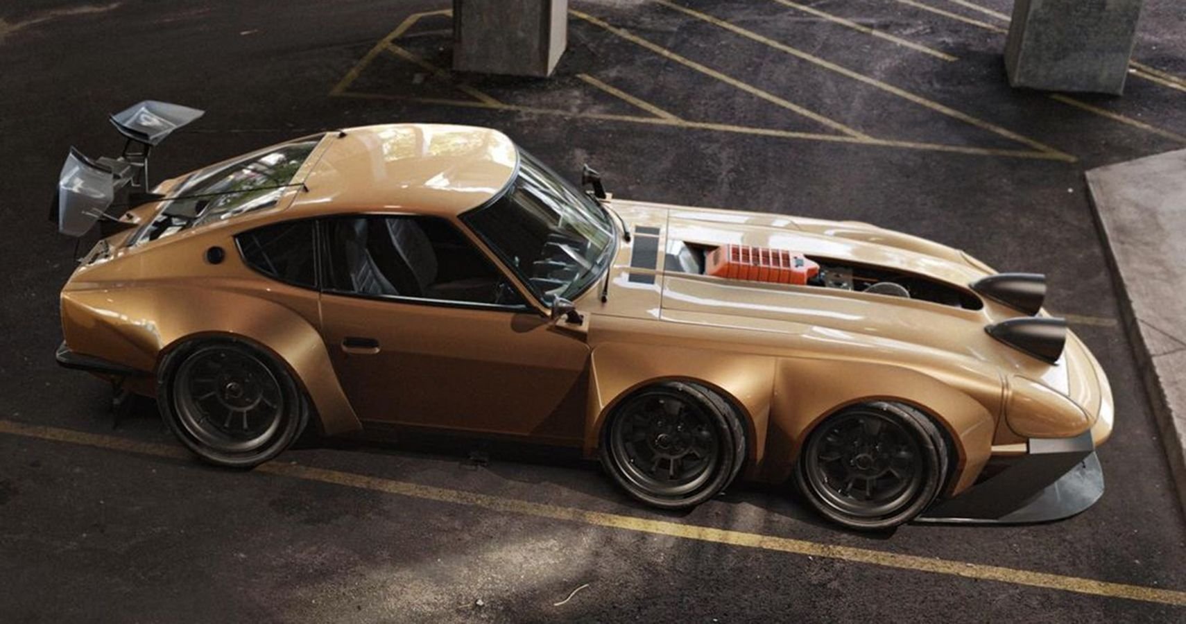 This Six-Wheel Stretched Datsun Z Render Looks So Horrible, It's Hard Not To Be Amazed