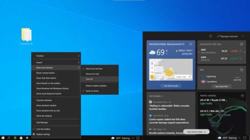 Remove Weather and News from Windows 10 Taskbar