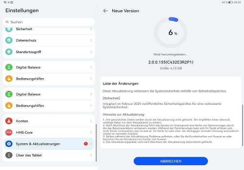 HUAWEI MatePad SE 11 erhält Februar 2025 Sicherheitspatch