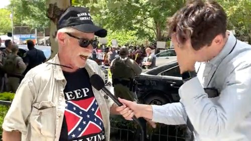 Comedian Stunned After Asking Man In Confederate Flag Shirt If He’s Pro-Slavery