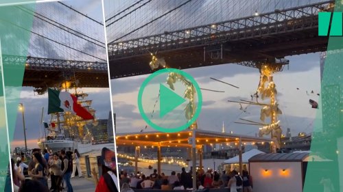 Un voilier heurte le pont de Brooklyn, les images invraisemblables de la collision qui a fait deux morts à New York