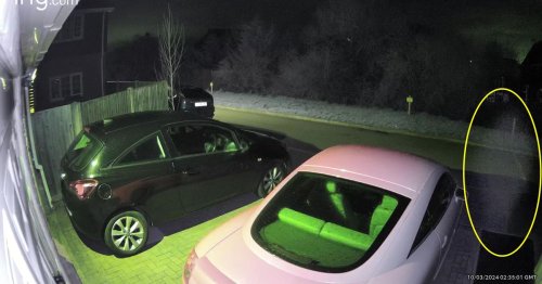 Watch: Family stunned as 'ghost' stands next to their sports car two nights in a row