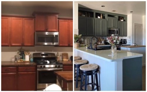 This Before and After Gets Rid of That Awful Space Above Cabinets