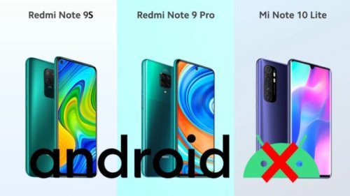 Redmi Note 9S e 9 Pro, Xiaomi Mi Note 10 Lite 5G fine supporto software