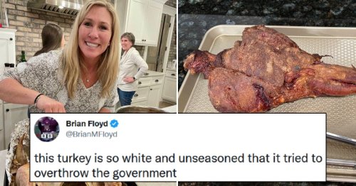 Twitter Roasts Marjorie Taylor Greene's Nasty Looking Thanksgiving Food Better Than She Did