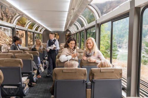 Travel between Colorado and Utah in a glass-domed train